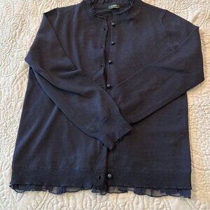 J.Crew merino wool Button Front Cardigan Size Small Navy